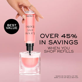 Lancôme perfume being applied to wrist for lasting scent benefit