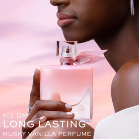 Lancôme cap and spray detail emphasizing precise application benefit