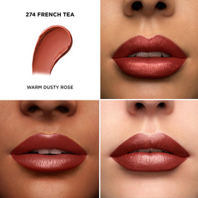 Lancôme open lipstick bullet revealing creamy tip and smooth glide benefit