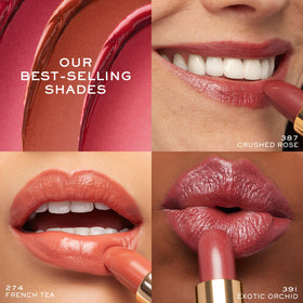 Lancôme before and after lips showing improved hydration and polished color benefit