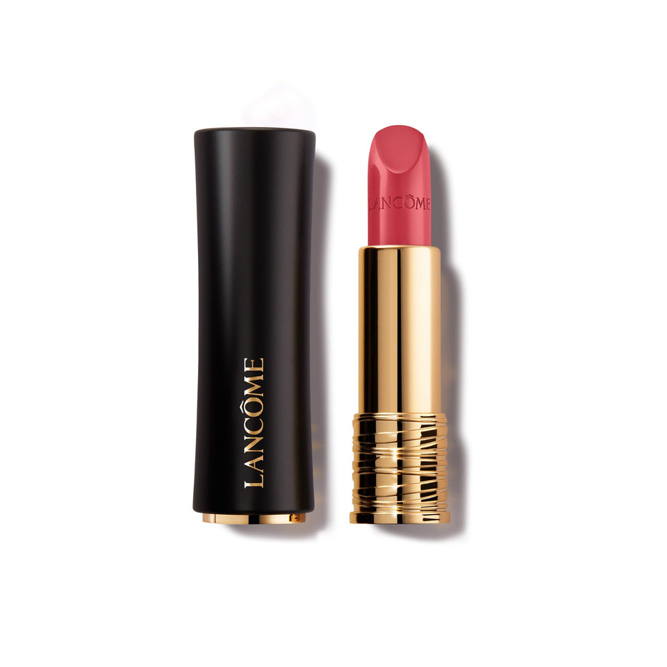 Lancôme L'Absolu Rouge front view showing elegant case and shade benefit