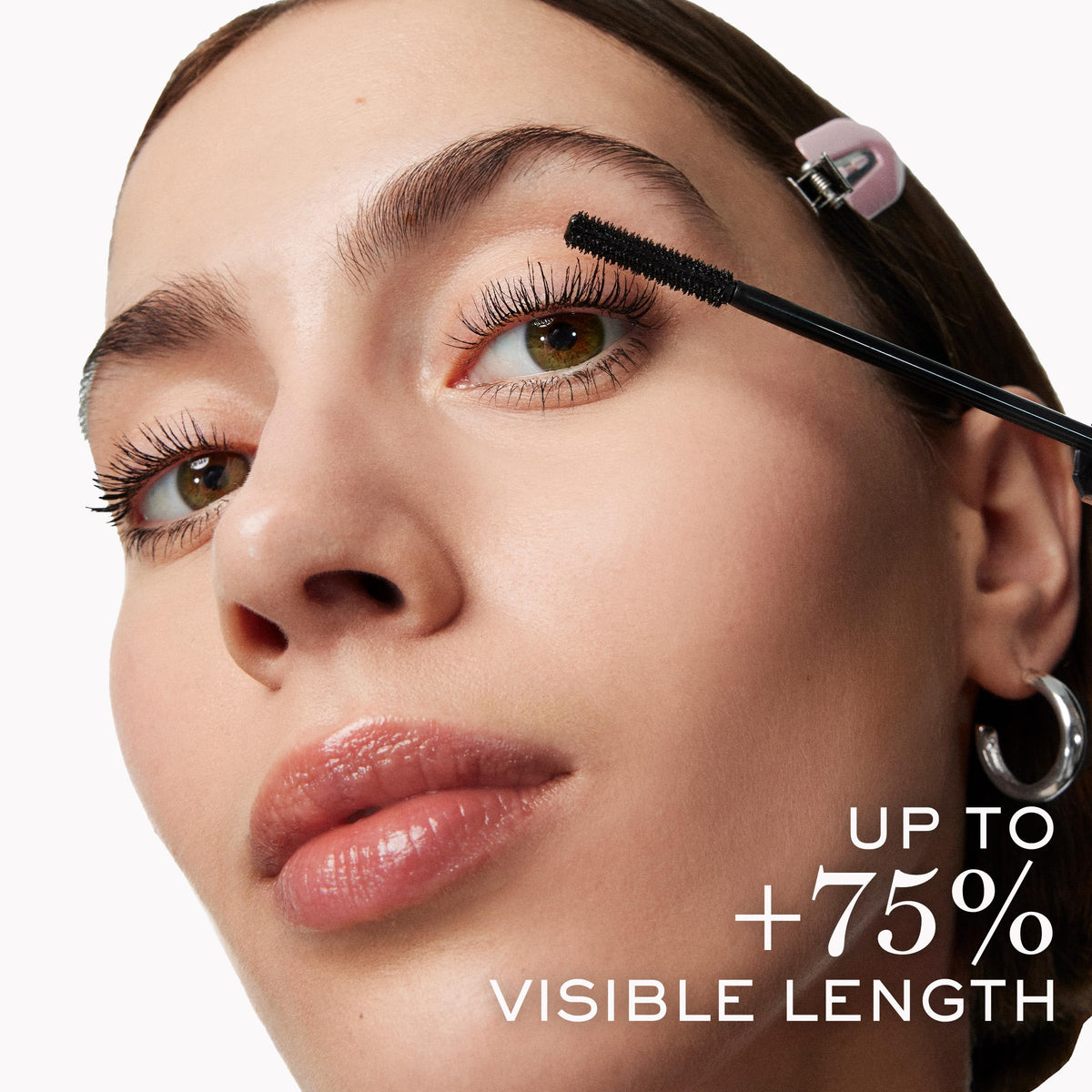 Lancôme before and after lashes demonstrating visible length and flutter