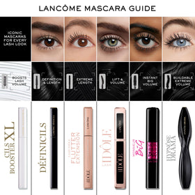 Lancôme mascara inside travel pouch, ideal for packing and on-the-go touch-ups