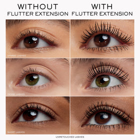 Lancôme close-up of nano-bristle wand delivering precise lash separation