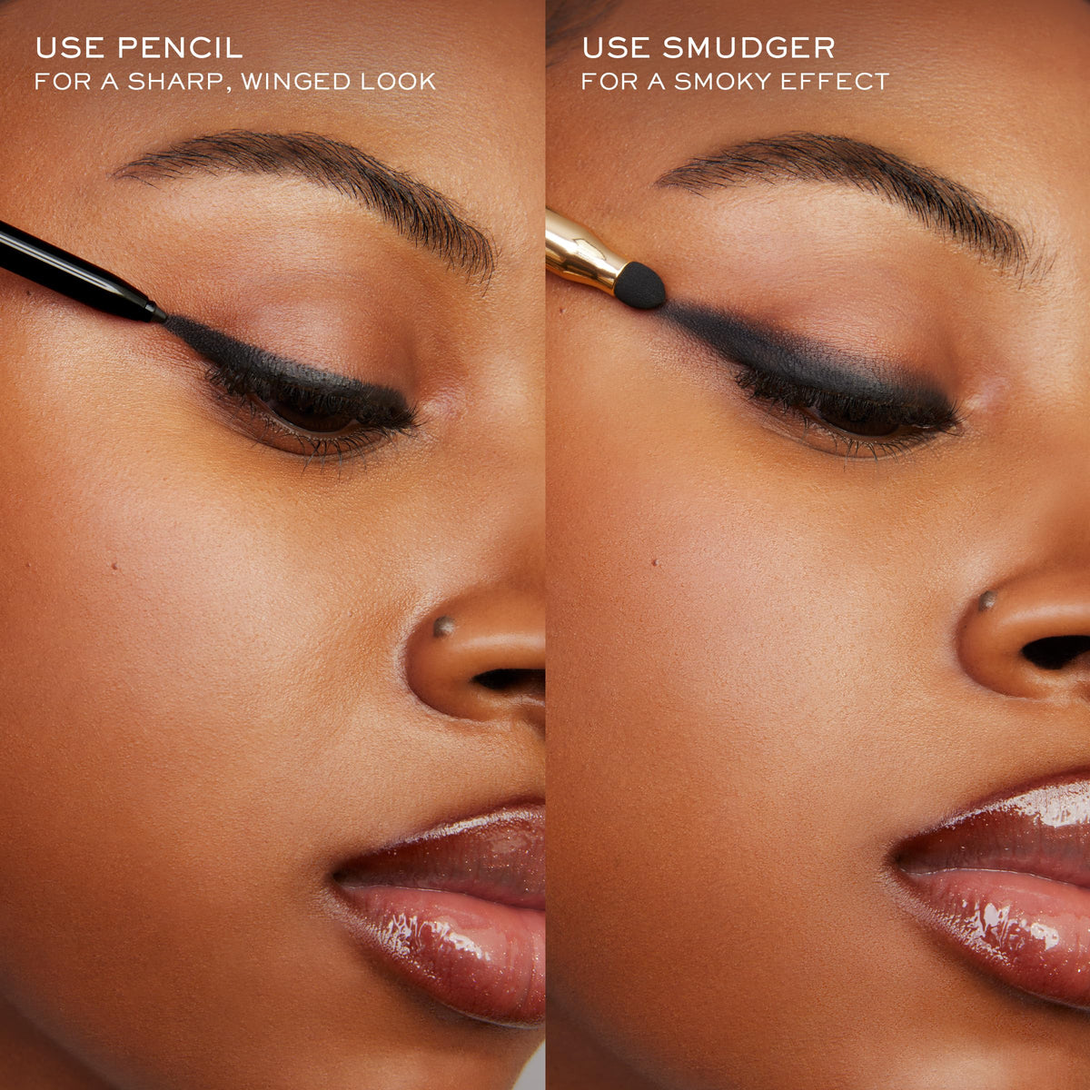 Lancôme eyeliner applied on eye showing defined crease and longwear benefit