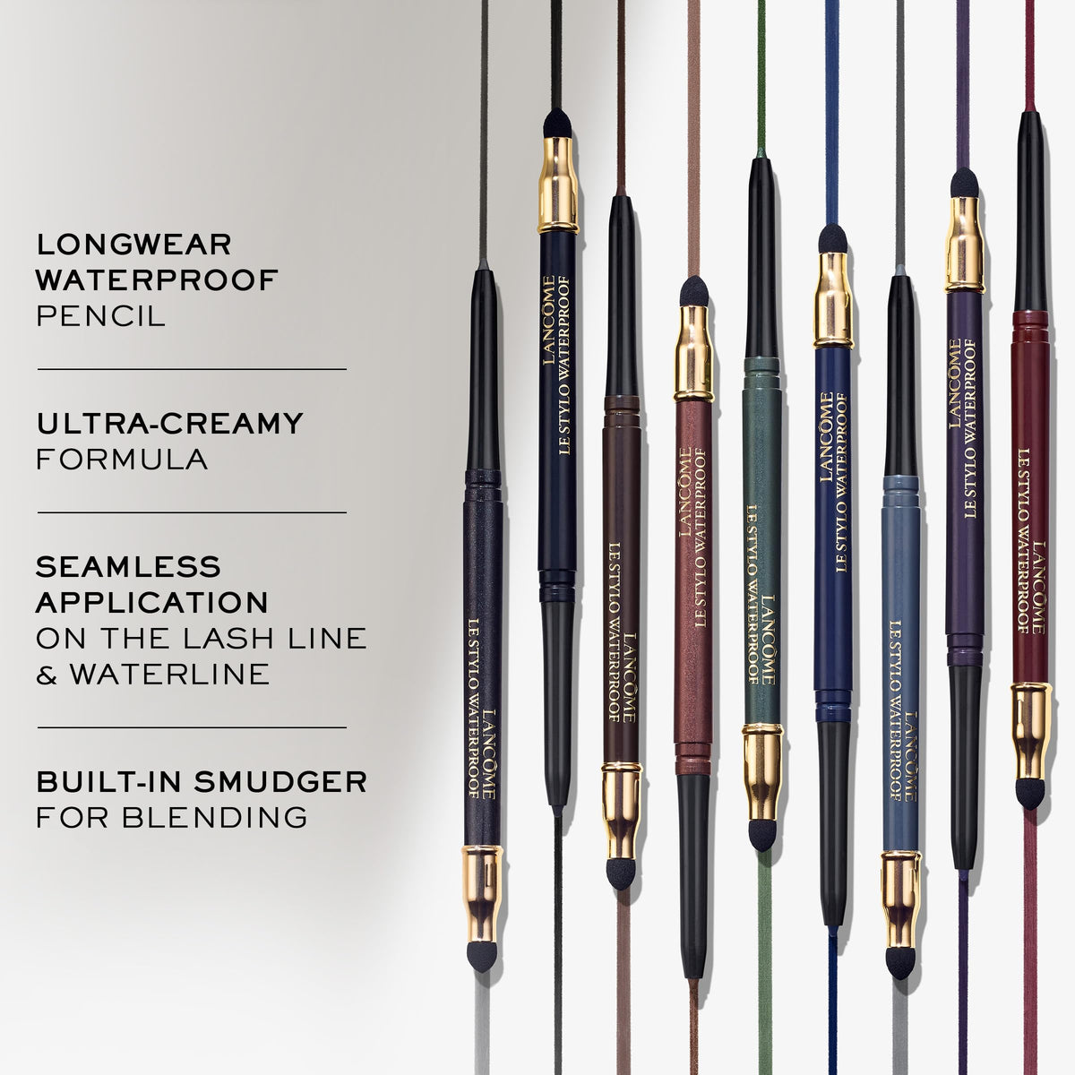 Lancôme pencil tip close-up displaying creamy texture for smooth application