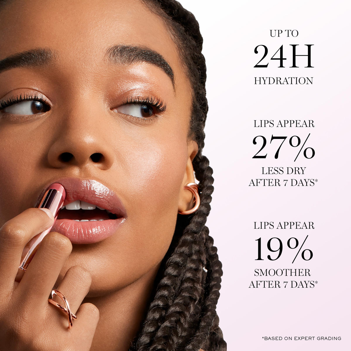 Lancôme close-up of balm texture highlighting smooth hydrating formula