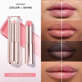 Lancôme Lip Idôle open tube with applicator demonstrating easy glide