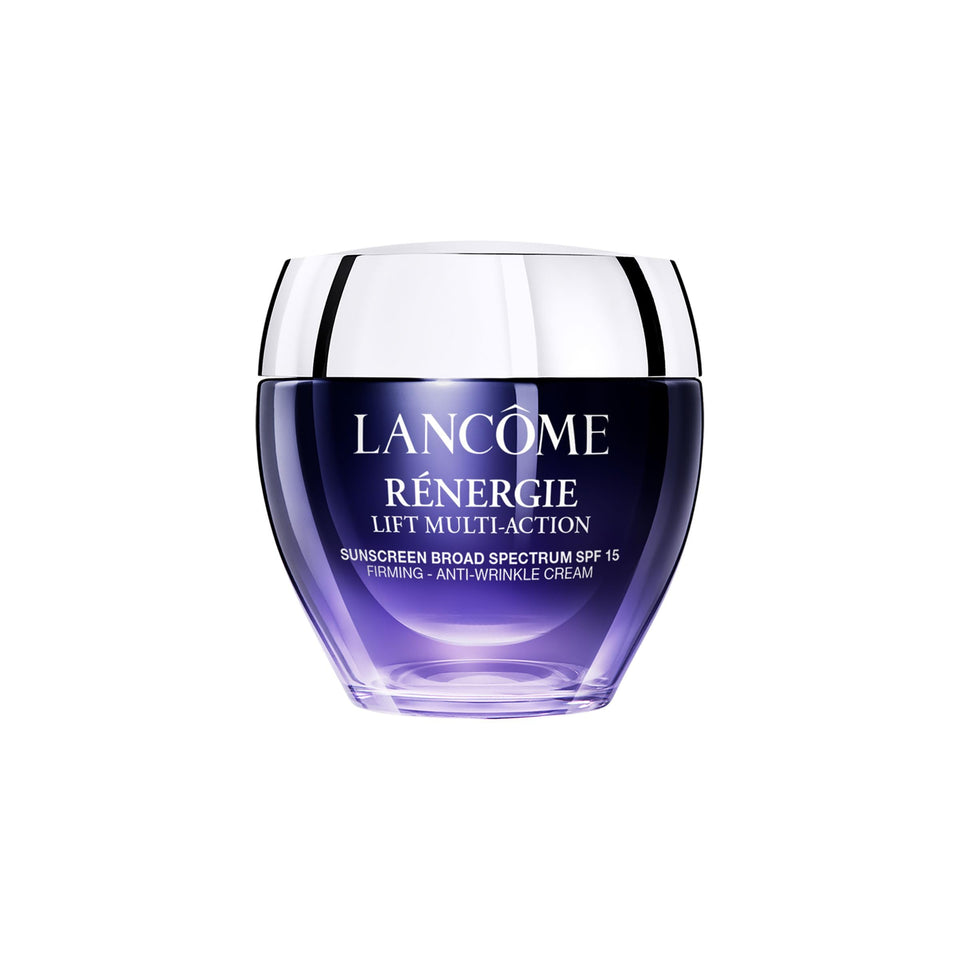 Lancôme Rénergie Lift front pump jar showing packaging and product benefit