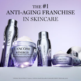 Lancôme cream absorbing into skin showing non-greasy finish and smoothing benefit