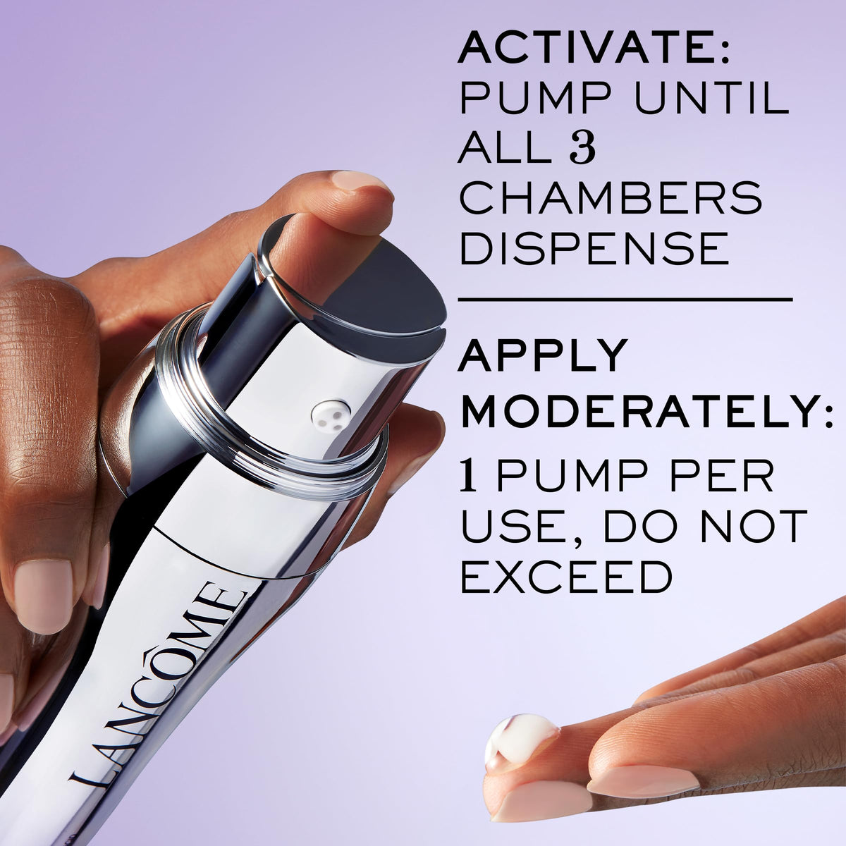 Lancôme application on face showing easy layering and immediate hydration boost