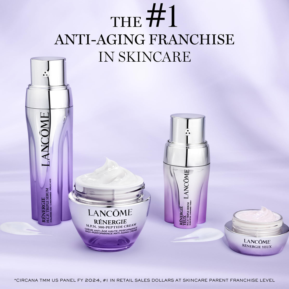 Lancôme cream on nightstand emphasizing nightly routine firming benefit