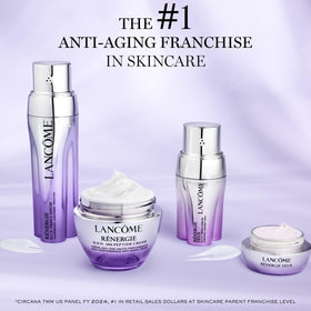 Lancôme cream on nightstand emphasizing nightly routine firming benefit