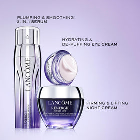 Lancôme jar on bedside table staged for nighttime skincare routine