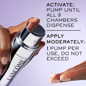 Lancôme product box and bottle staged to show retail packaging and ingredient claims
