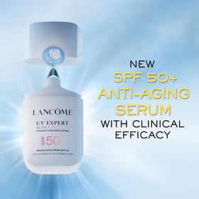 Lancôme serum texture close-up demonstrating lightweight, fast absorption