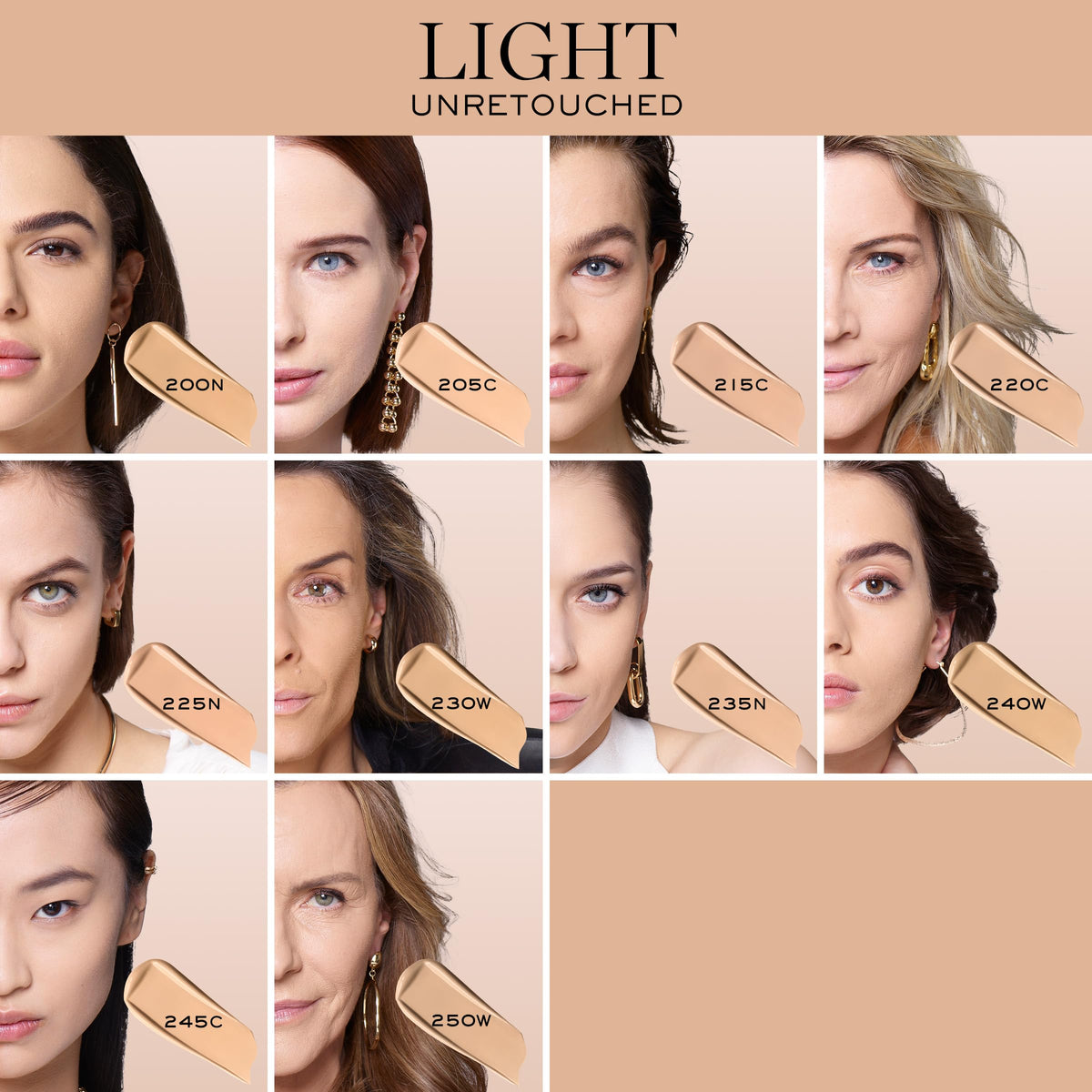 Lancôme half-face before and after photo, demonstrates coverage and natural matte finish