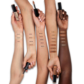 Lancôme concealer texture swatches showing blendability and coverage