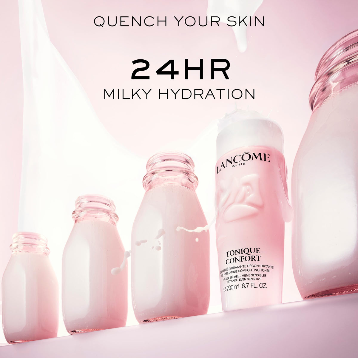 Lancôme being applied with a cotton pad showing impurity removal and prep