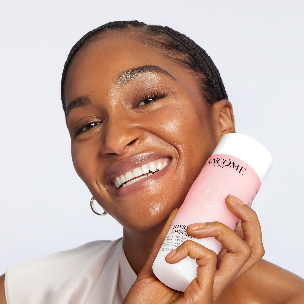 Lancôme applied before serum showing improved product absorption and finish