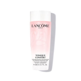 Lancôme front bottle view showing sleek packaging and hydration benefit