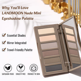 LANDMOON compact held in hand to show true travel-friendly scale