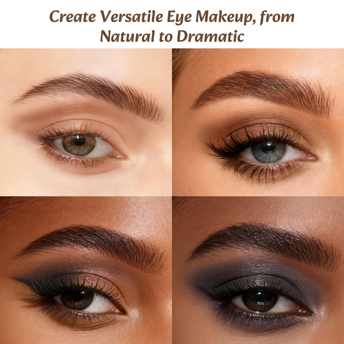 LANDMOON swatches showcasing six matte taupe and brown pigments