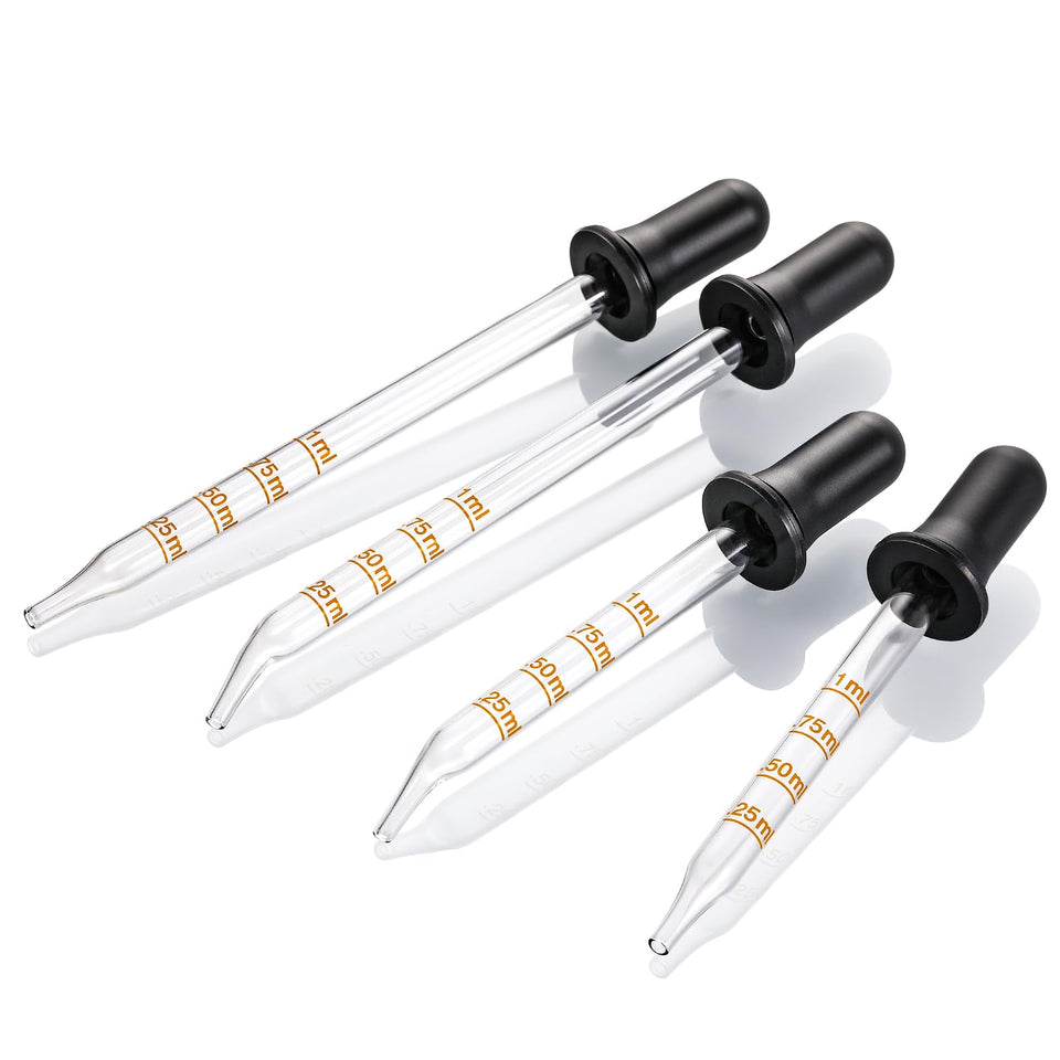 LANDNEOO front view of 4-pack droppers showing all four tip types and packaging benefit