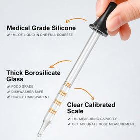 LANDNEOO long bent dropper inserted into a narrow bottle showing extended reach benefit