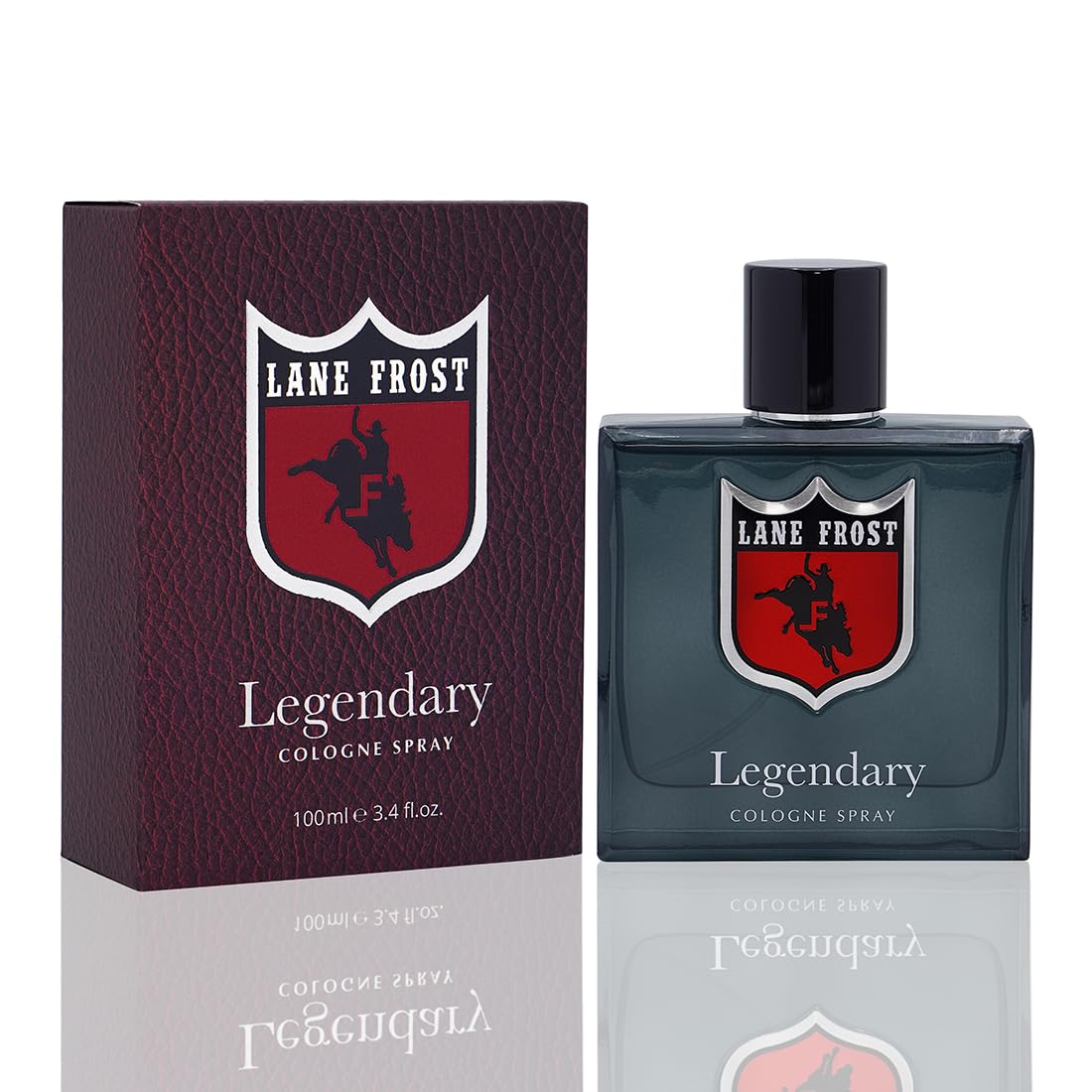 Lane Frost Legendary Cologne front bottle with woodsy scent appeal and confidence