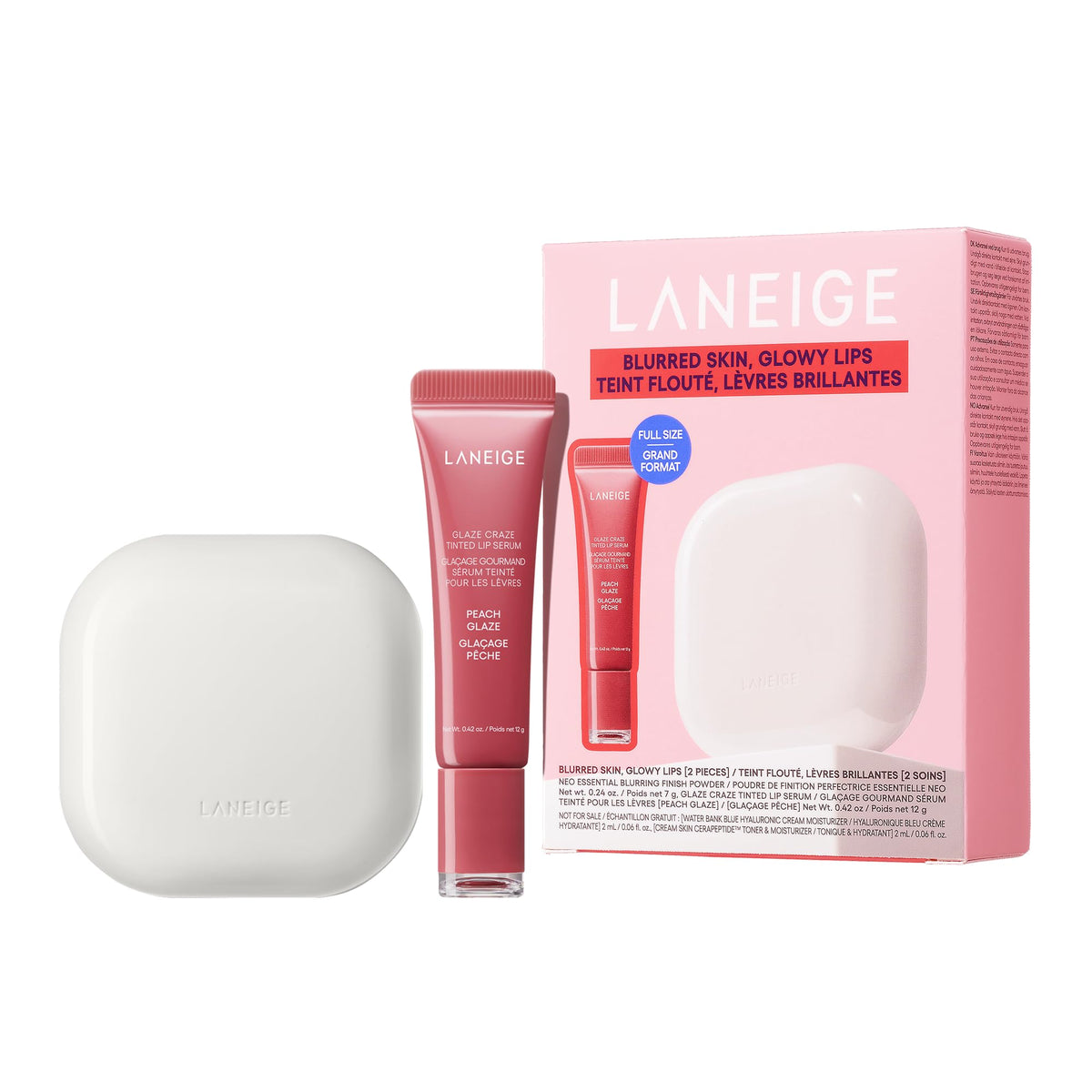 LANEIGE set front packaging showing compact duo for portable touch-ups