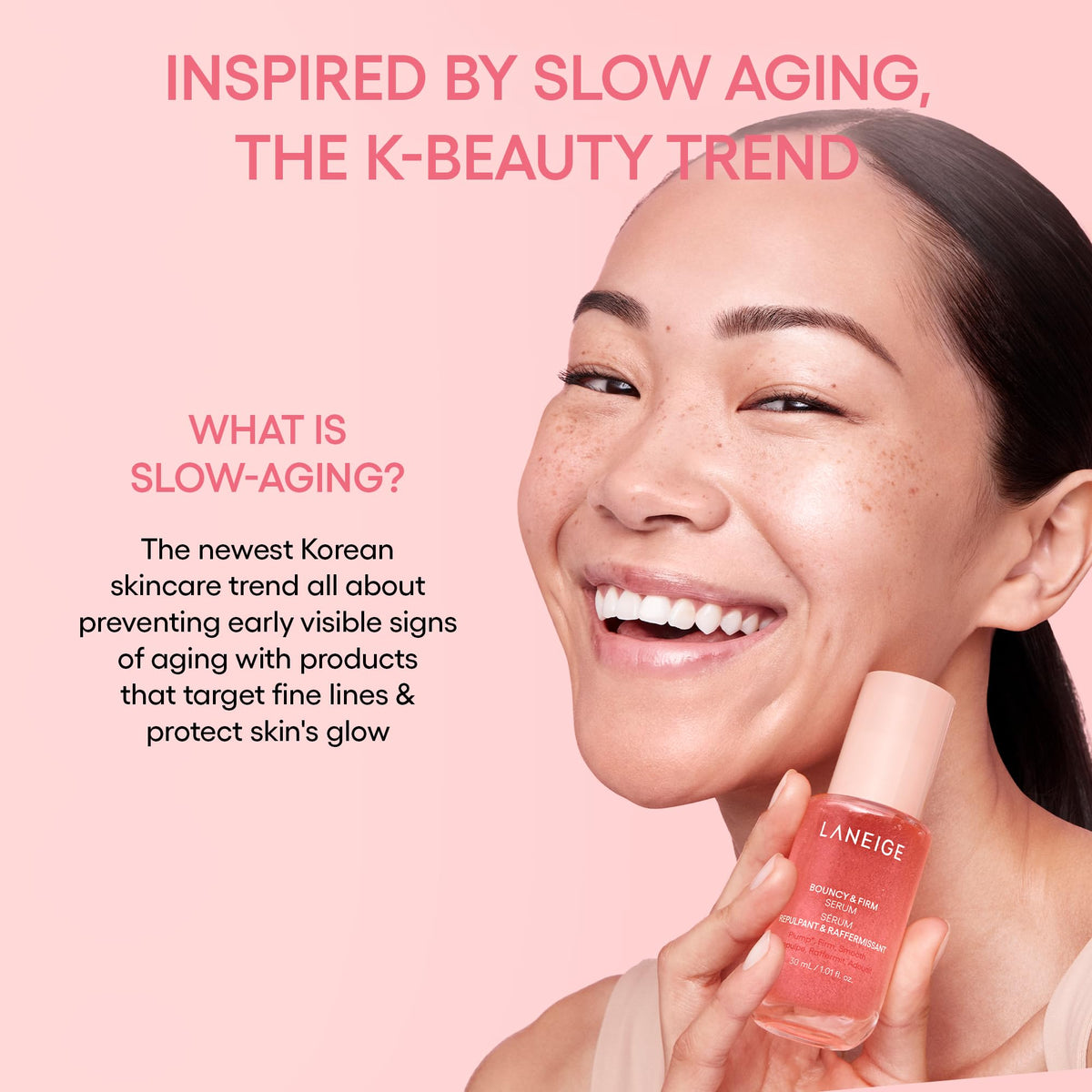 LANEIGE serum on bathroom shelf in lifestyle scene suggesting daily routine integration benefit