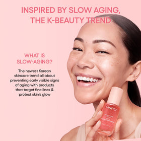 LANEIGE serum on bathroom shelf in lifestyle scene suggesting daily routine integration benefit