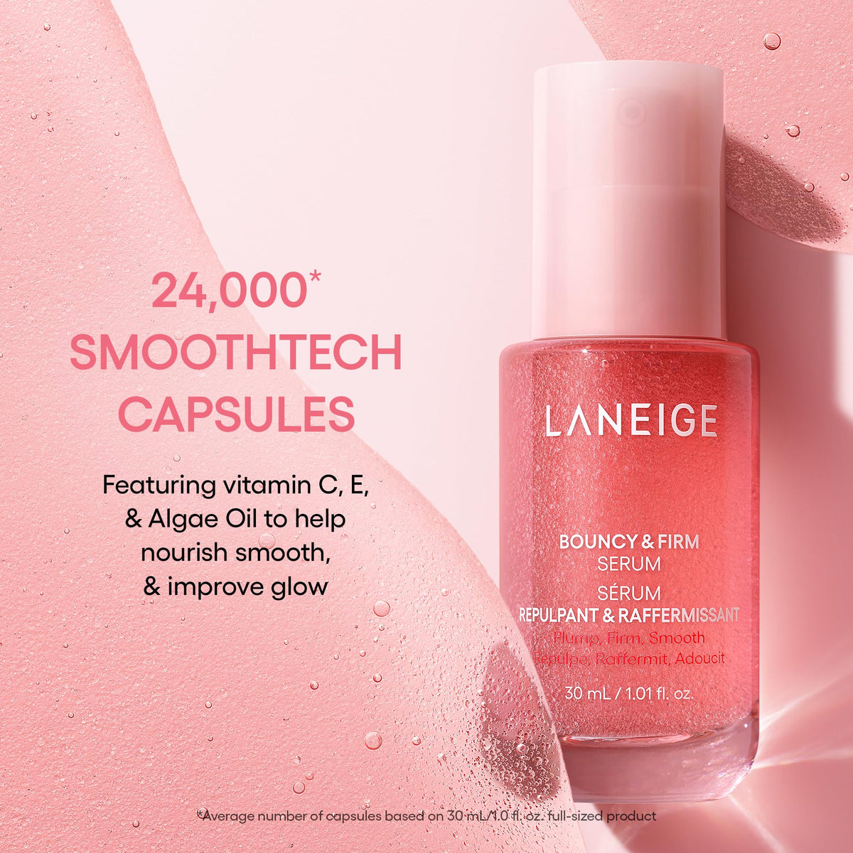 LANEIGE bottle in hand for size comparison and travel-friendly convenience benefit