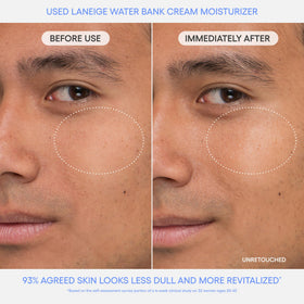 LANEIGE cream applied on face during morning routine providing hydrated, dewy finish