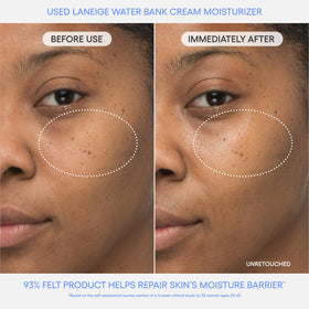 LANEIGE cream on fingertip spreading easily for quick absorption benefit