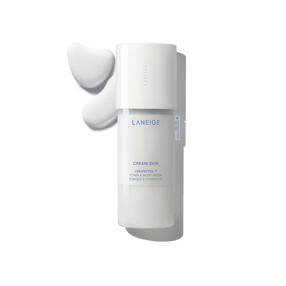 LANEIGE front bottle view showing refillable design and easy dispensing benefit