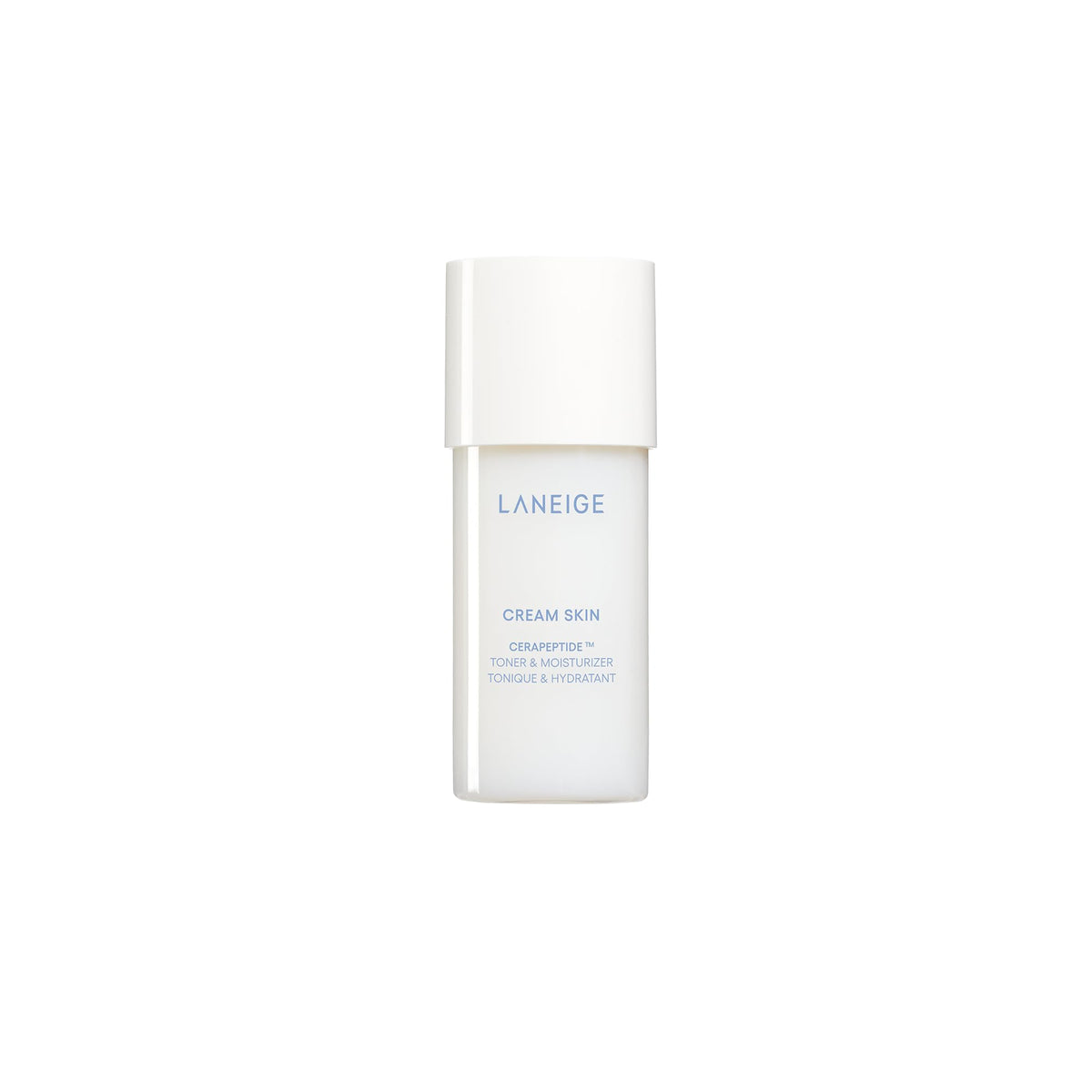 LANEIGE front packaging showing the 50 ml cream skin bottle, hydrates skin quickly