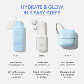 LANEIGE Cream Skin Mist in hand delivering instant hydration and soothing prep