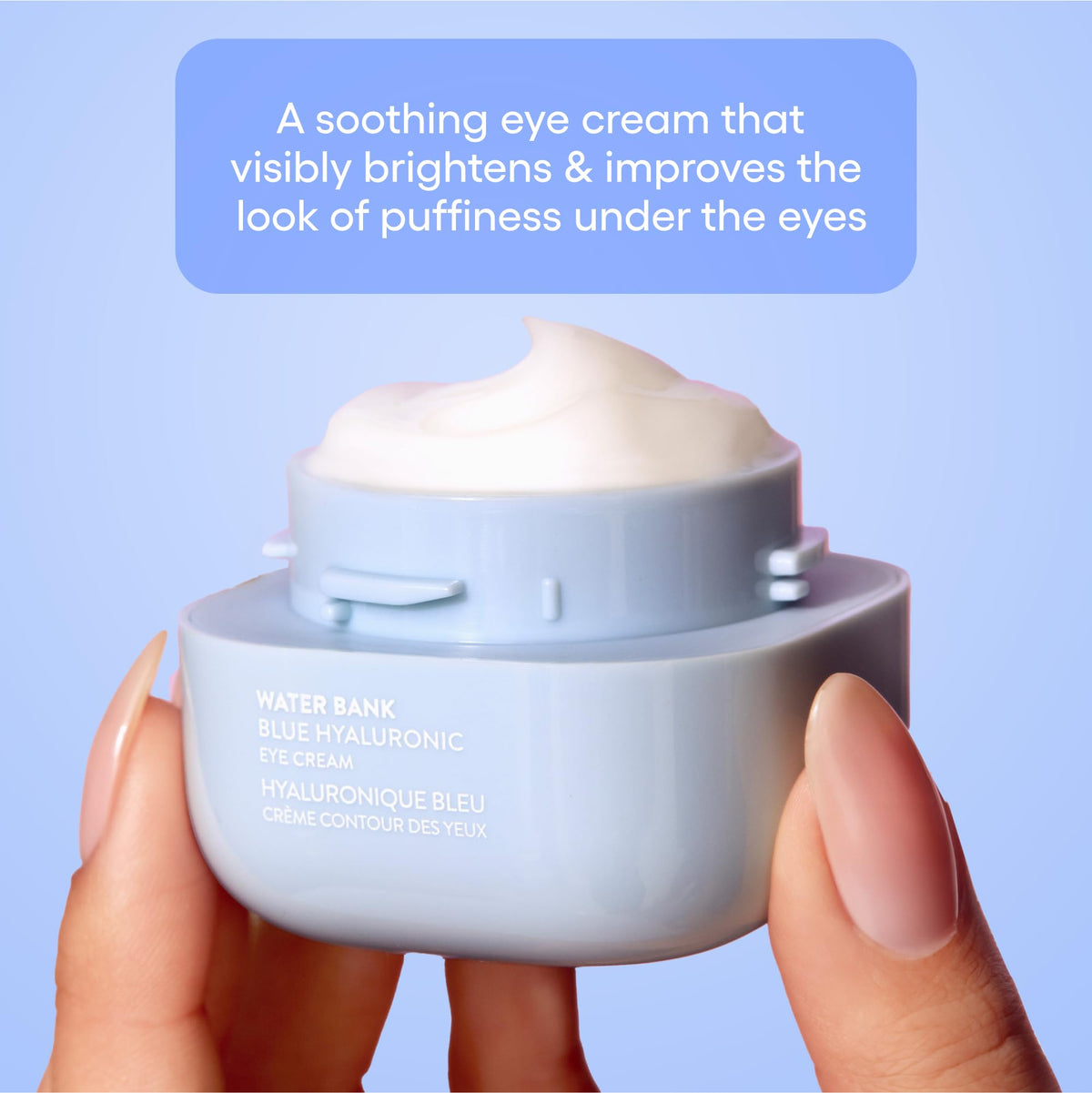 LANEIGE ingredients label showing blue hyaluronic acid benefit clarity