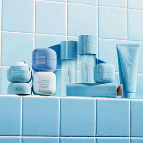 LANEIGE on bathroom shelf lifestyle shot showing daily routine convenience