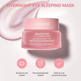 LANEIGE before and after example signalling brighter under-eye appearance