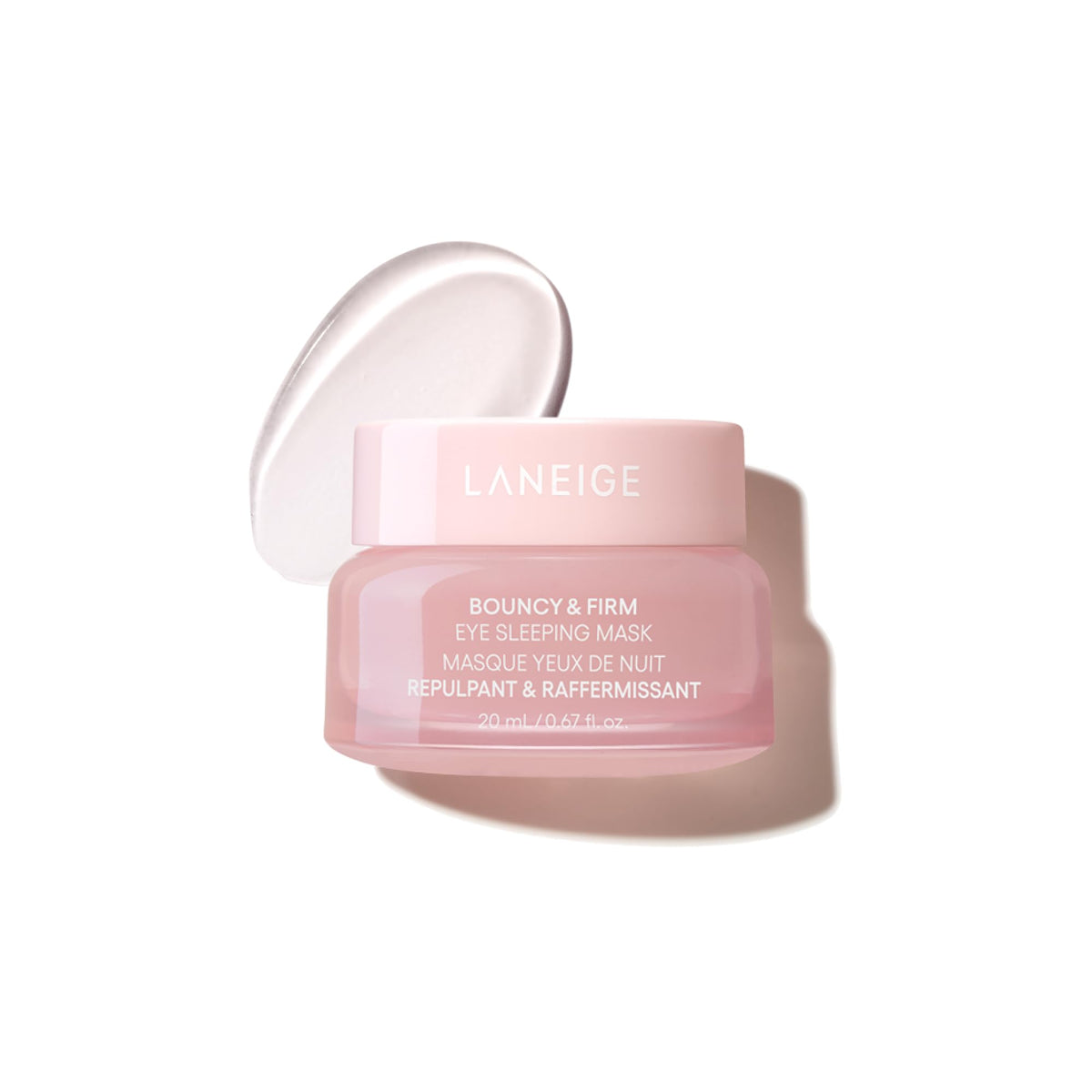 LANEIGE jar front view showing product packaging and cooling gel benefit