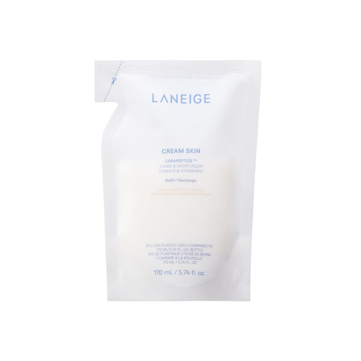 LANEIGE front packaging 170ml showing refillable bottle and branding benefits hydration