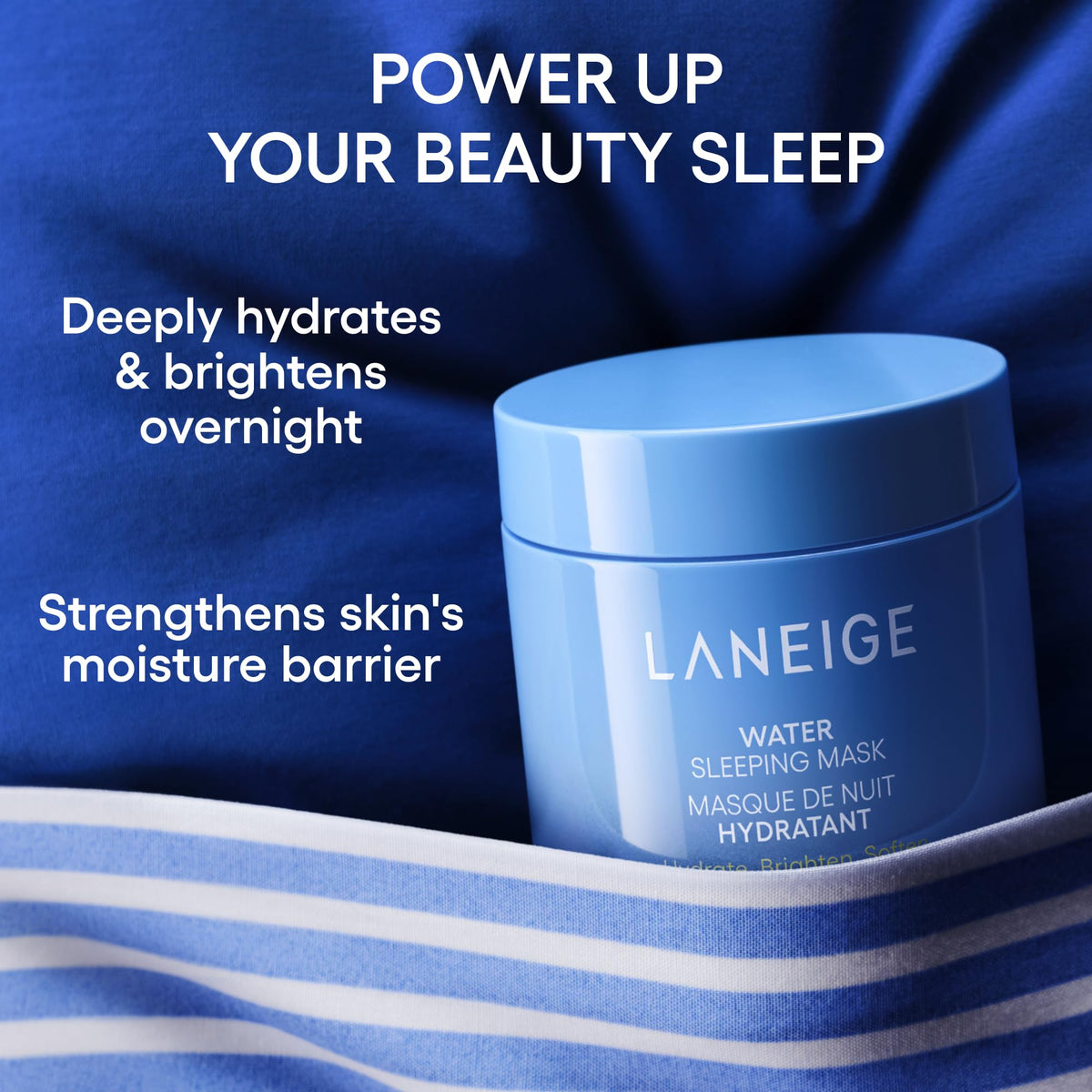 LANEIGE gel texture close-up highlighting lightweight cooling consistency for fast absorption