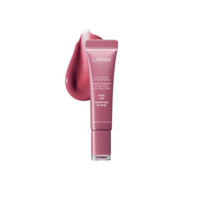 LANEIGE front packaging showing Rose Jam shade and glossy finish benefit