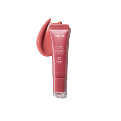 LANEIGE front packaging showing glossy tinted lip serum, attractive shelf presence
