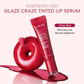 LANEIGE label close-up showing ingredient list and transparent skincare benefit