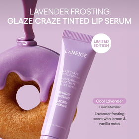LANEIGE layered over lipstick showing color shift and added moisture