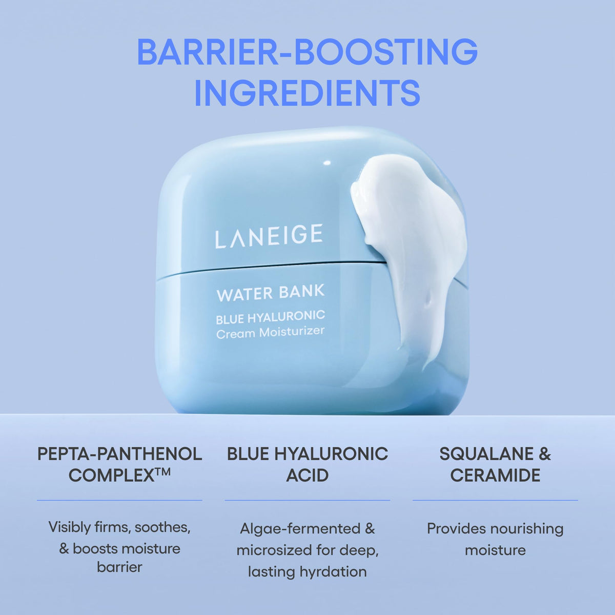 LANEIGE visual of Blue HA ingredient representing deep, long-lasting hydration